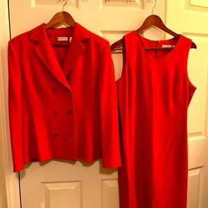 Ann Taylor Sleeveless Dress & Double Breasted Matching Jacket
